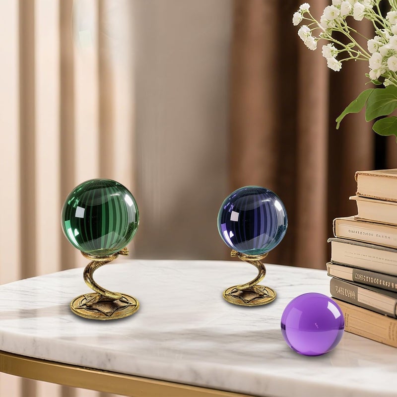 GeryVtee 4PCS Crystal Ball Stand Sphere Display Stand Metal Crystal Holder Balls Ornament Rack Holder Metal Base Snake Shape(Retro) - Image 4
